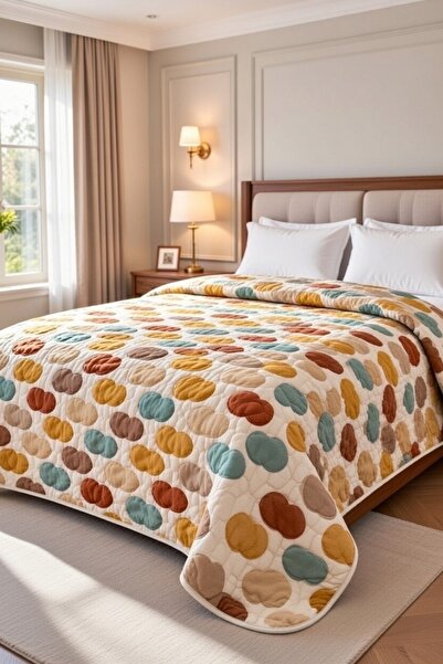 VENTİ VENTİSCA غطاء سرير قطني مبطن مزدوج للاستخدام الليلي 200 × 230 سم متعدد ...