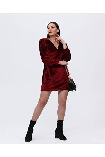 PLUSSELLE BÜYÜK BEDEN ELBİSE GÜNDÜZ VE GECE ÖZEL TASARIM KADİFE ŞIKLI