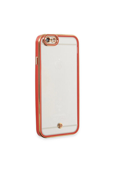 eco port حافظة آيفون 6 من السيليكون مع عدسة ليفا - أحمر