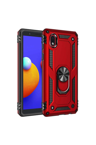 eco port غطاء حماية سامسونج جالاكسي A01 كور من السيليكون مع حلقة صوفيا - أحمر