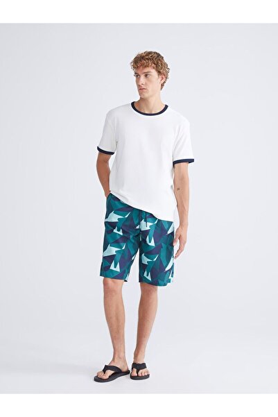 LC Waikiki Lcw Swimwear Green Knee Length Patterned Men's Swim Shorts