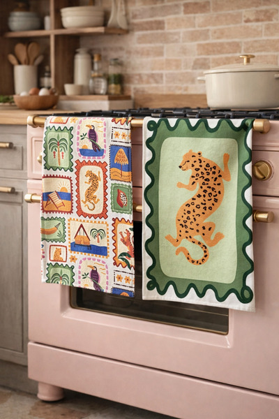 Pilloveland Patterned Kitchen Towels (Set of 2) |   30×50 cm - Sunkiss