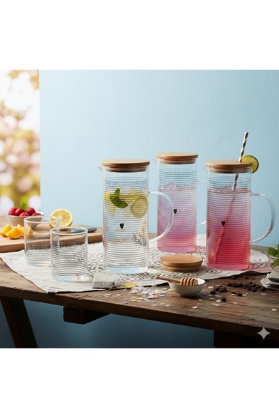 BAKIR KÖY Mien Bambu Kapaklı Cam Sürahi