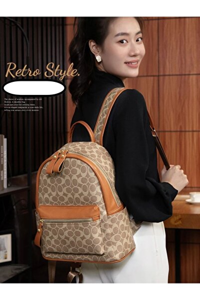 bagsister Women’s Vintage Monogram Backpack, Large Capacity Commuter Daypack ...