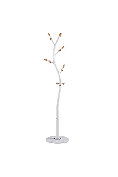 Talis Sergio tree-type clothes hanger, white metal - wood color, D37x171cm