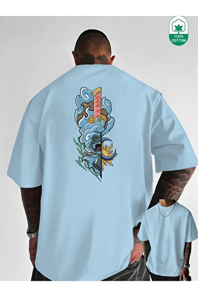 ALEYZA MODA تي شيرت مطبوع عليه رسومات SERTGrafic كبير الحجم للجنسين - ملابس ك...