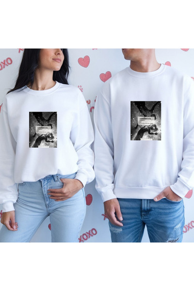 Soulmate Sevgili Kombin Çiftler İçin 2'li Set Oversize Unisex Sweatshirt
