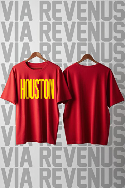 Vordevia Хюстън Печатна велосипедна тениска с широка яка, унисекс