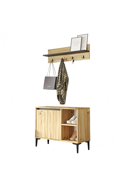 Talis Augusta Entrance Coat Rack Anthracite - Oak 90x35x68.5 cm