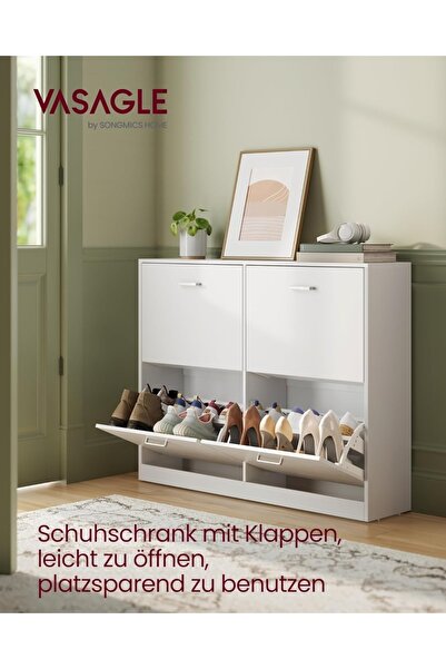 Talis Santo Living White Shoe Rack, 16-28 pairs, 24 x 105.5 x 82.7 cm