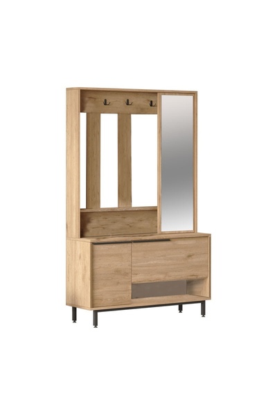 Talis Cuier hol Zerbie melaminat culoare lemn - negru 112x35.5x178cm