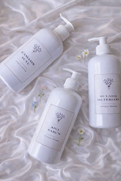 AY&ÇA HOME 3'lü Soft Natural Başlıklı Bulaşık Deterjanı, Sıvı Sabun, Çamaşır ...