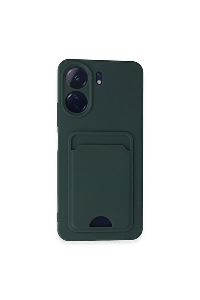 eco port حافظة Redmi 13c من السيليكون مع بطاقة عمل كلفن - أخضر داكن