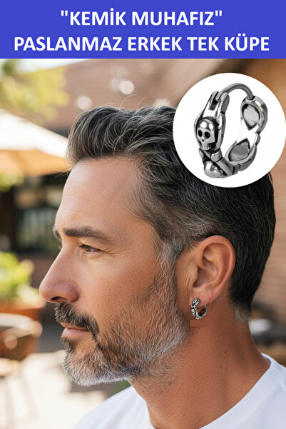ZETCONCEPT Zet Style “Bone Guard” – Retro Gothic Men's Single Earring - Stain...