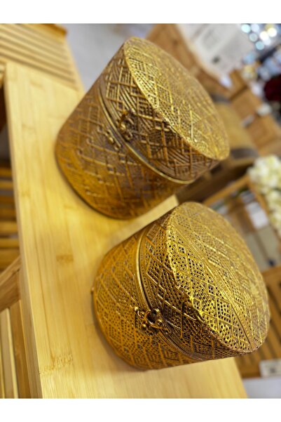 hediye Esterhomedecor 2-Piece Wrought Iron Metal Decorative Box with Lid