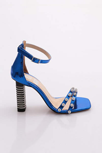 DGN 1007 Women's Stone Ball Detailed Ankle Lacing Evening Dress