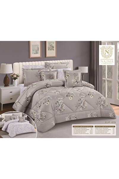 Graciana مفرش نوم نفرونص مشجر5قطع خامه مكروفايبر