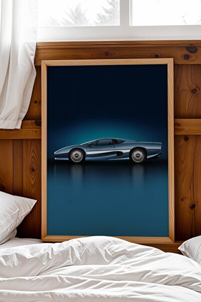 Saturn Jaguar Xj220 Car Framed Painting Men's Room and Garage Decor Classic C...