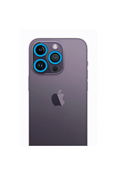 eco port Iphone 13 pro max neon phosphorescent camera lens - blue