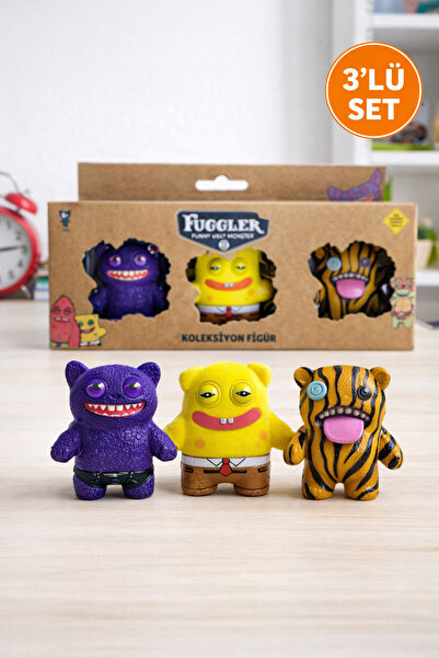 TOYFEST Fuggler Funny Ugly Monster 3’lü Koleksiyon Figür Seti – Renkli Komik ...