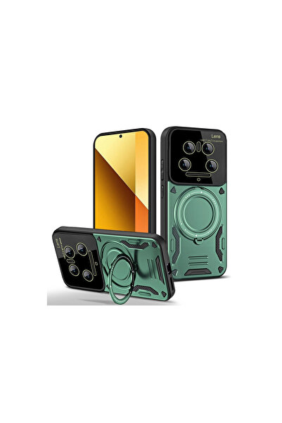 eco port Mi 14 Ultra Compatible Case with Joy Lens Stand - Dark Green