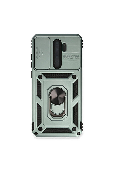 eco port حافظة ريدمي نوت 8 برو من السيليكون مع حلقة عدسة بارس - أخضر