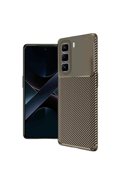 eco port Infinix Hot 50 Pro Plus 4g Compatible Auto Focus Carbon Cover - Brown