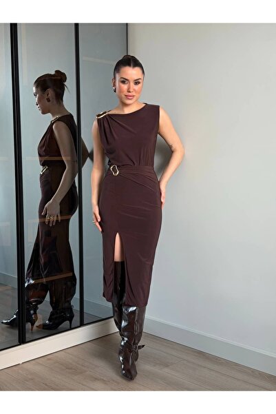ROUPAS COLLECTİON Toka Detaylı Yırtmaçlı İkili Takım
