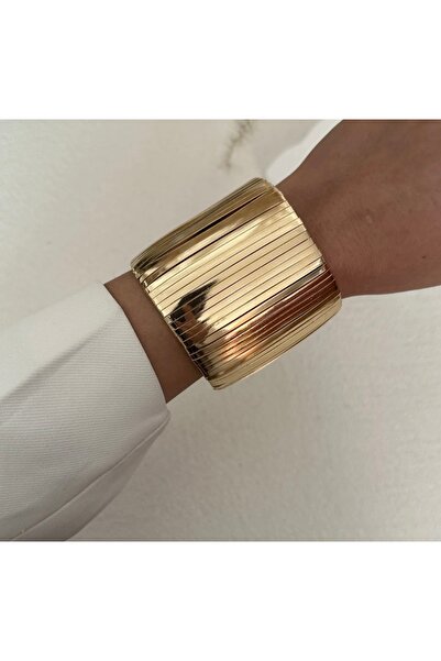 Xui Trend Marka (Zra)Model Gold Kalın Bileklik/Pirinç Kalın Şeritli Kelepçe