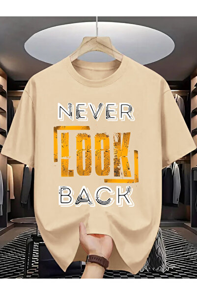 ALEYZA MODA Look Printed Oversize Cotton Crew Neck T-Shirt