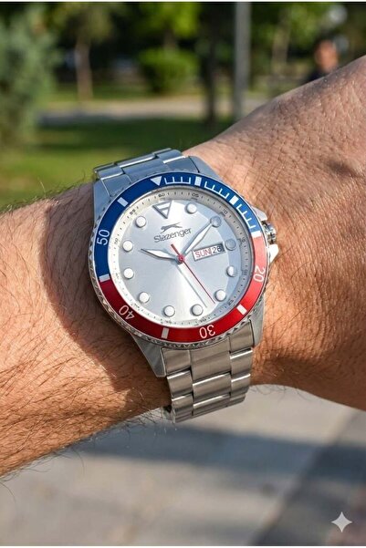 Slazenger Luxury Design Men's Wristwatch |   42mm, Steel Strap, with Calendar...