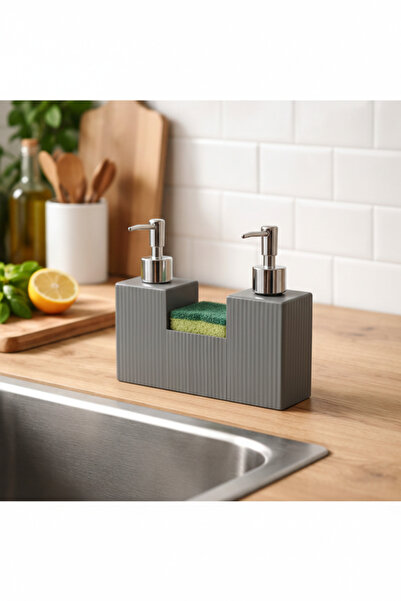 Padilon منظم مطبخ عصري بوعاء مزدوج لصابون السائل ومنظف الأطباق مع حجرة إسفنجي...