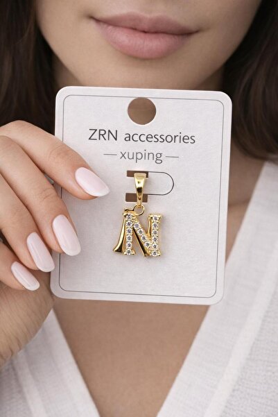 ZRN AKSESUAR KOLYE UCU XUPING TAŞLI N HARFİ KOLYE UCU 14 K RENK TÜM KOLYELERİ...