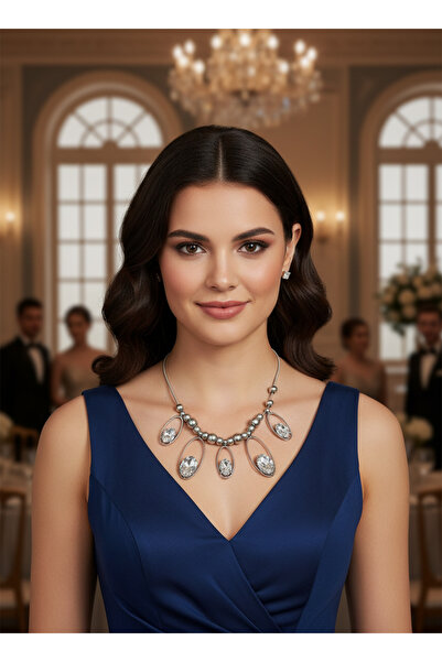 rose smile Shiny Zircon Beaded Drop Necklace – Elegant and Stylish Women's Ac...