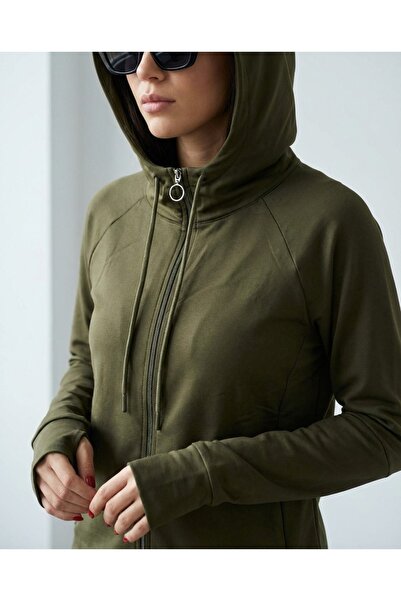 Grenj Fashion Haki Зимно спортно яке/суитшърт с подплата от флис и отвор за п...