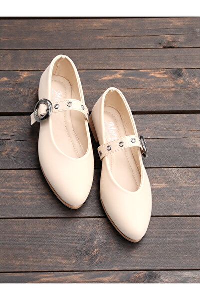 HFKY Tasarım Tokalı Lastikli Babet Ayakkabı