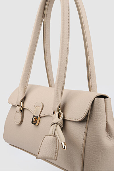 Rivina Monca Women's Gold Buckle Detailed Lockable Daily Shoulder Bag