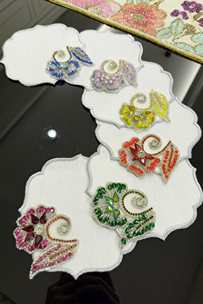 bibashka Kasnak işleme tasarım 6lı kokteyl peçete