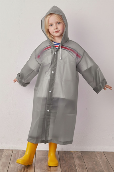 Boldy Children's Oversized Raincoat - Unisex Hooded Raincoat - Children's Rai...