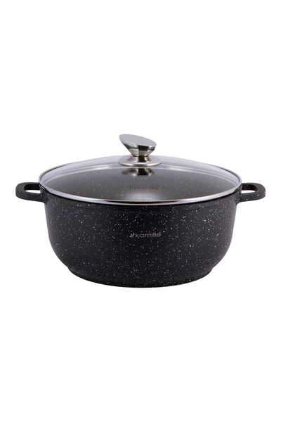 Kamille Set of 3 pots with lid, Ramiz, 2.3/5.5/6.5l, Black