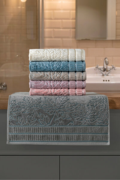 VELANORA HOME 6-Piece Sycamore Leaf Pattern 50X90 cm 100% Cotton Hand and Fac...