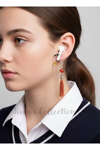 Jivva's Collection Küpe Kulaklık Tutucu. Püsküllü Küpe Ve Çıkarılabilir Kulak...