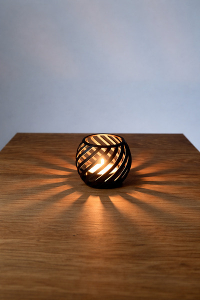 Silva Co Modern Spiral Tealight Mumluk – LED Tealight Mum Hediyeli