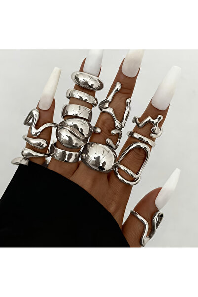 Ervalina خواتم فضية بتصميمات متنوعة - 1 شحن مختلط