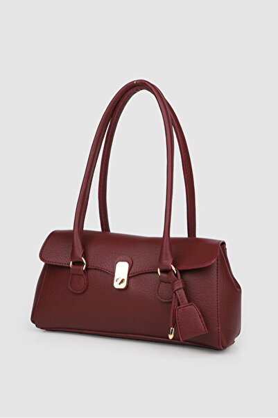 Rivina Monca Women's Gold Buckle Detailed Lockable Daily Shoulder Bag