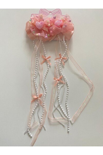 TMR BONCUKLU KALPLİ KIZ ÇOCUK 2'Lİ ŞIK TOKA