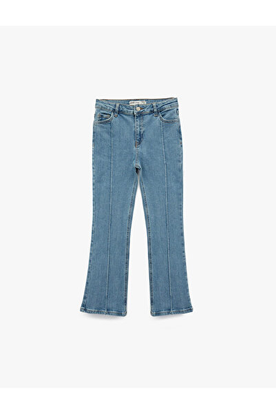 Koton Παντελόνι τζιν εφαρμοστό καμπάνα με βαμβακερές τσέπες