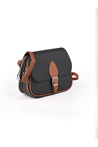 Mojeva Women's Bag with Cover Detail, Three Compartments, Crossbody, Width: 2...