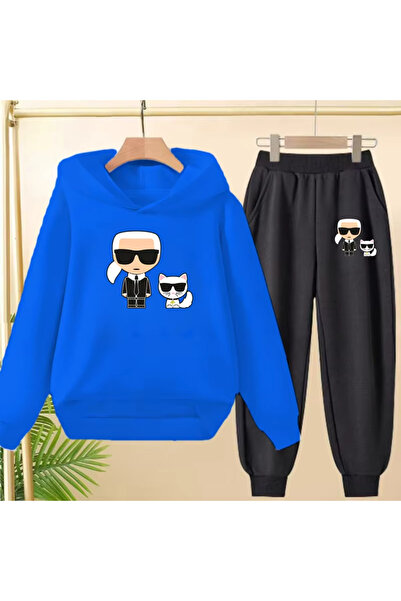 SVART WEAR Εμβληματικό σετ φόρμας με στάμπα Karl Lagerfeld, με κουκούλα και σ...