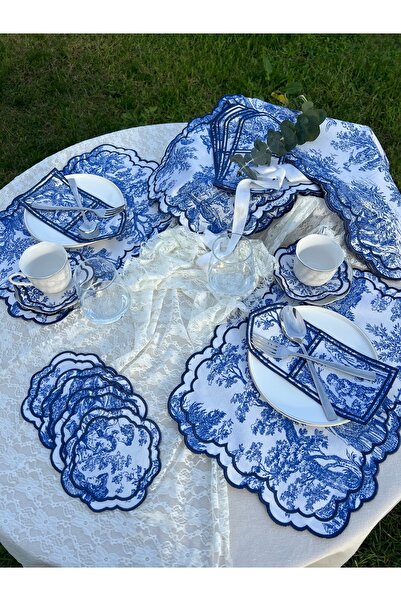 IG Mavi Toile de Jouy Takım